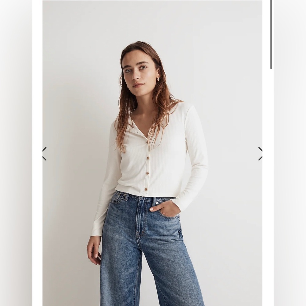NWT Madewell Ribbed Crewneck Cardigan